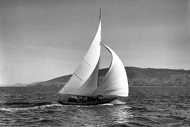 Caress was a 21 ft restricted class that refused the sail in the 1894 Huon Regatta. © The Mercury